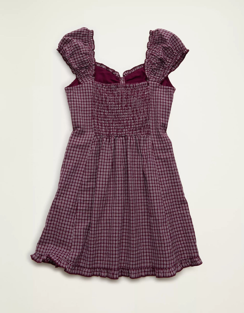 Sweetheart Neck Gingham Button‑Front Mini Dress