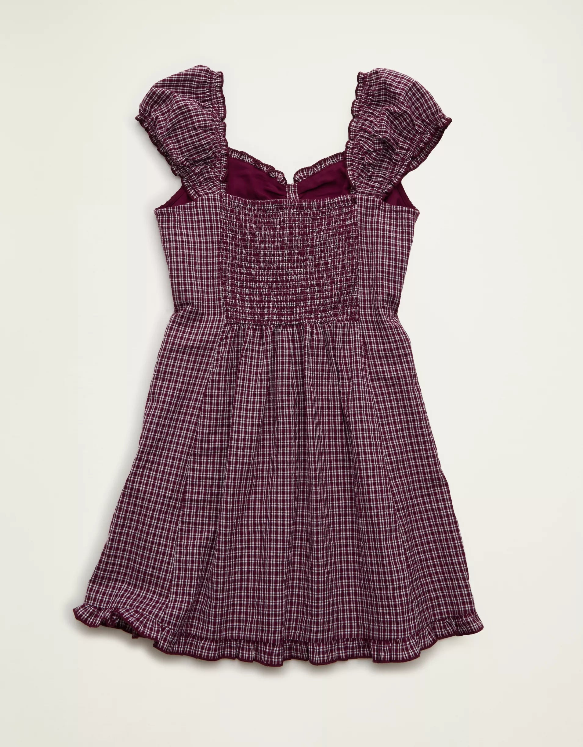 Sweetheart Neck Gingham Button‑Front Mini Dress