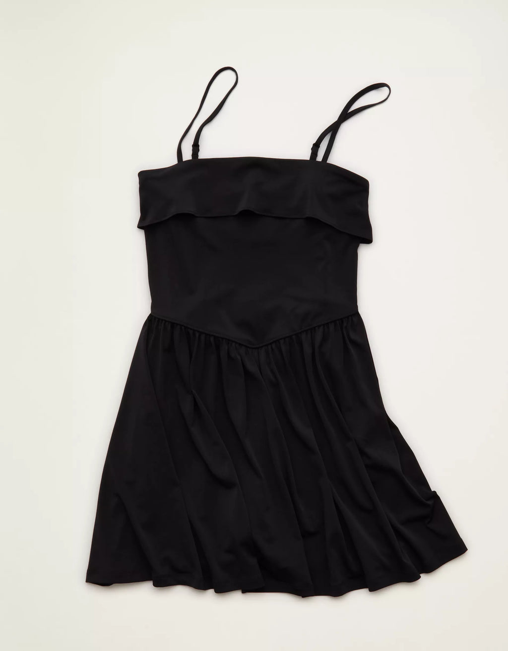 Foldover Halter Knit Mini Dress With Built‑In Shorts