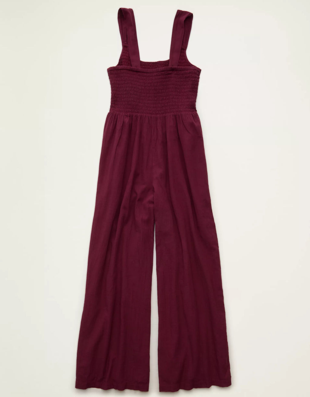 Scoop Neck Smocked Wide‑Leg Sleeveless Jumpsuit