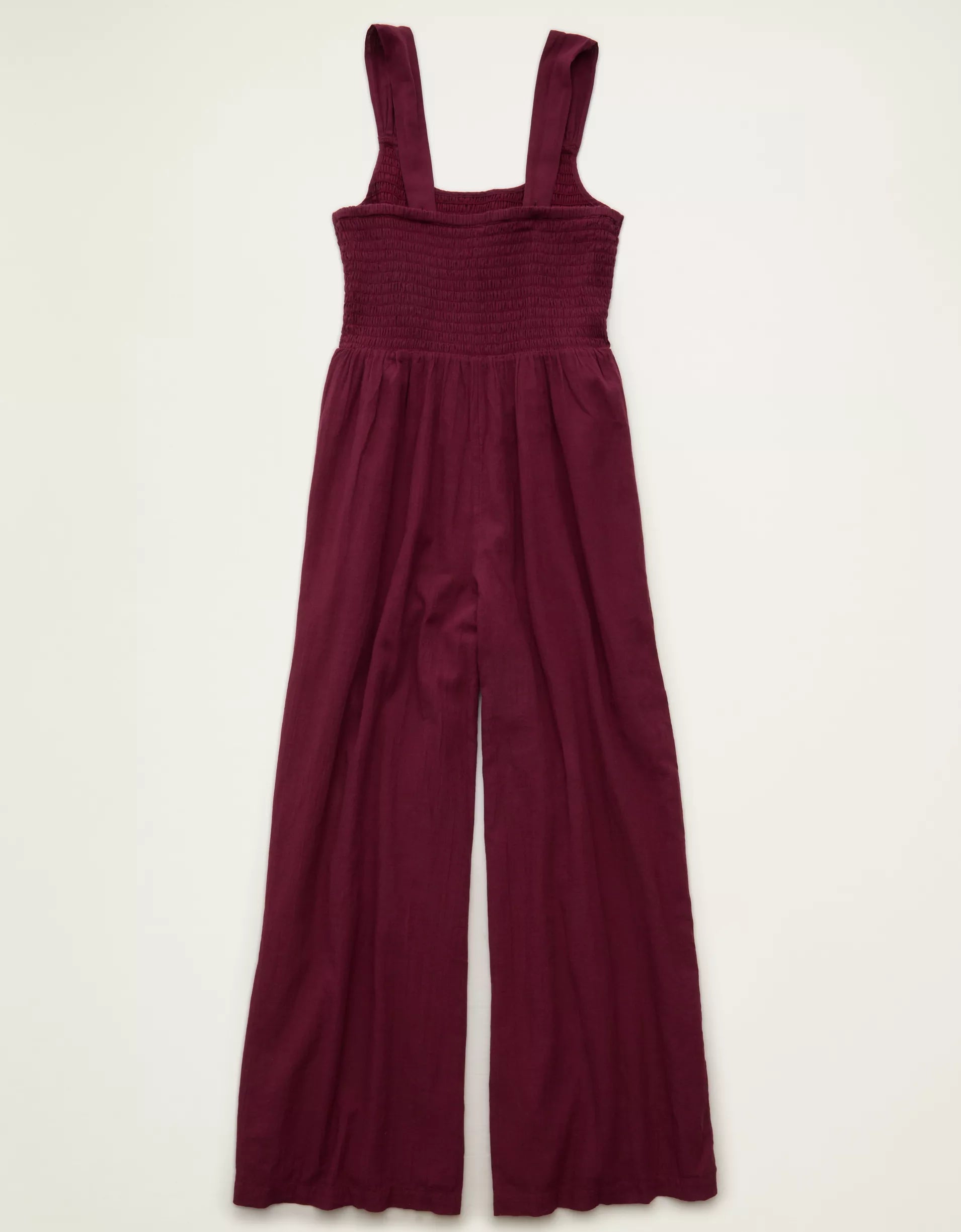 Scoop Neck Smocked Wide‑Leg Sleeveless Jumpsuit